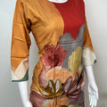 Orange & Red Rayon Night Suit