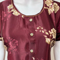 Maroon Glossy Satin Fabric Nighty