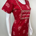 Red Batik Print Pure Cotton Nighty