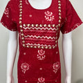 Red Batik Print Pure Cotton Nighty