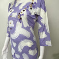 Lavender Emrbroidered Pure Cotton Nightwear-Co-ord Style