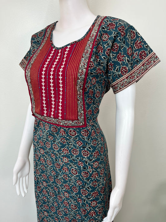 Teal Blue Pure Cotton Nighty Soft & Breathable