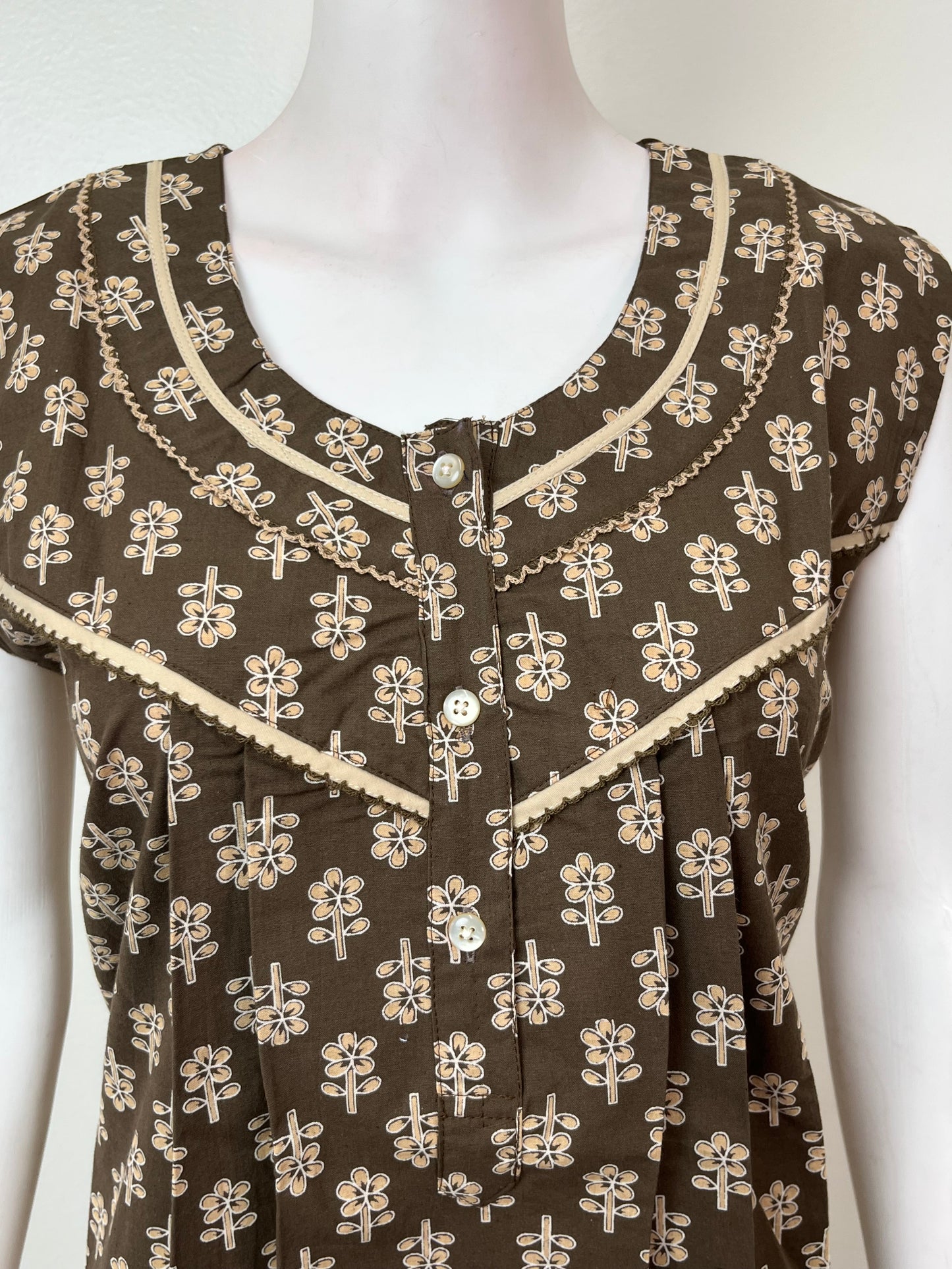 Gray Sleeveless 100% Cotton Nightgown