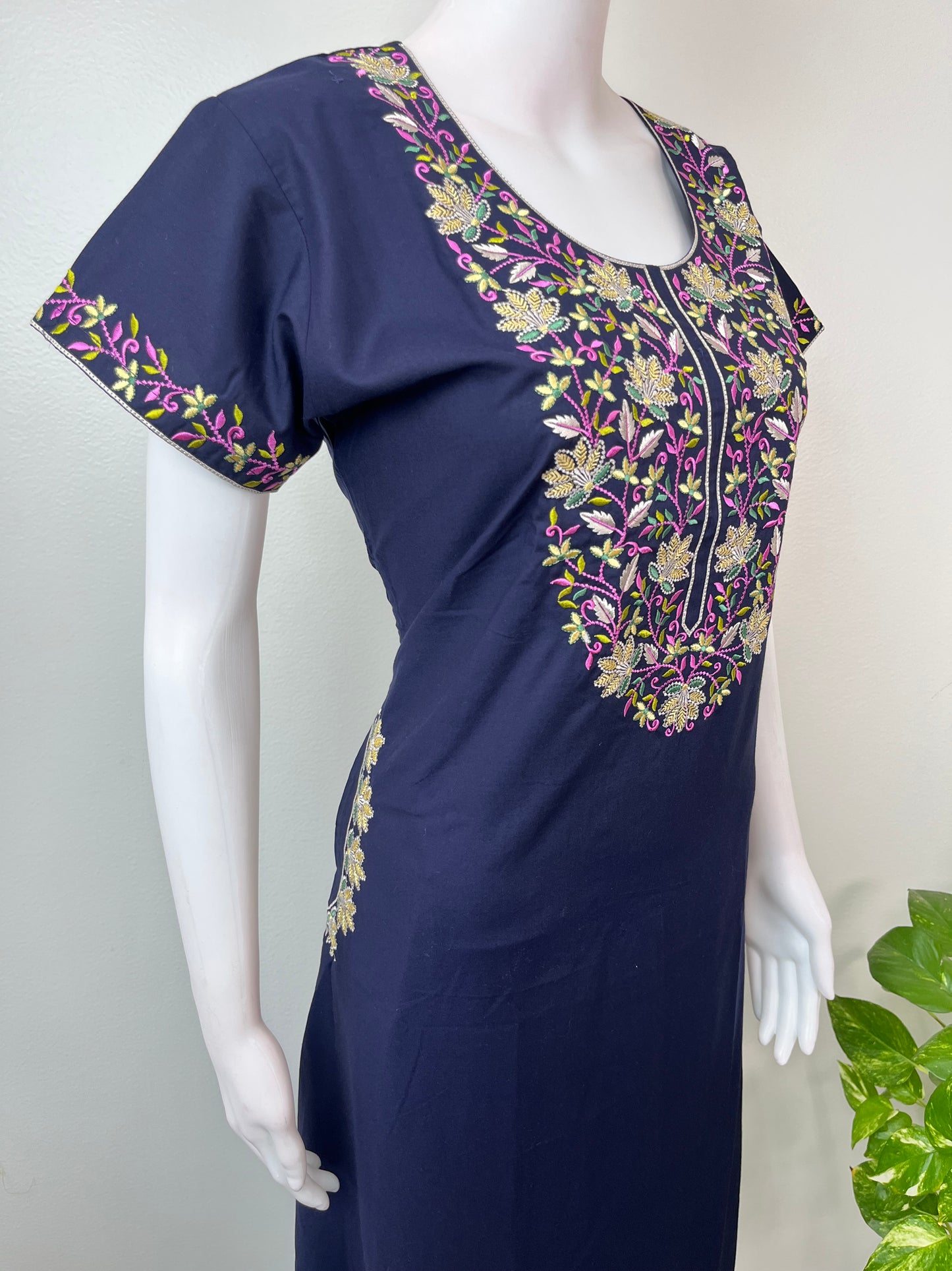 Navy Blue Bizzylizzy Bliss Embroidered Nighty