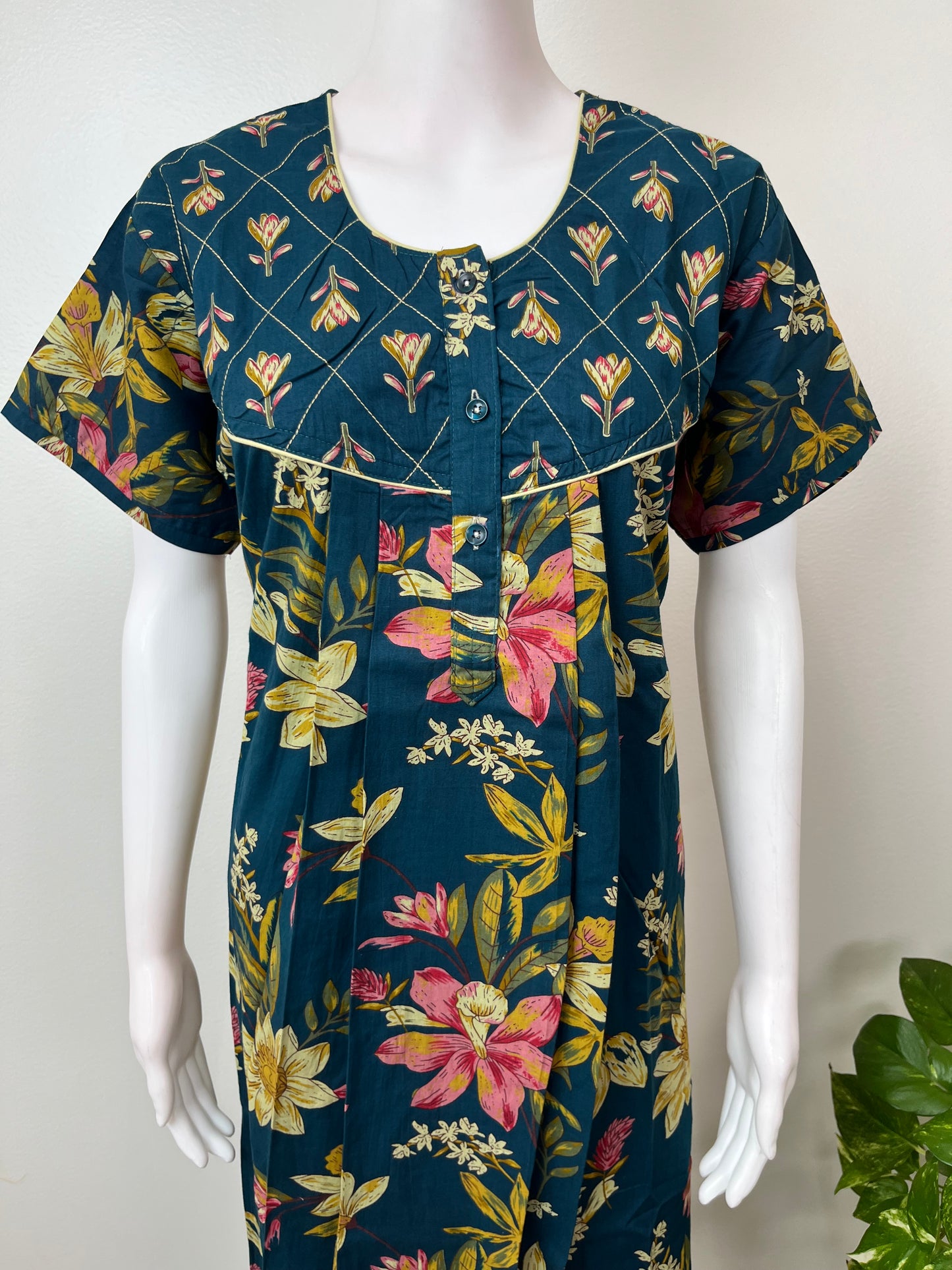 Navy Blue 100% Cotton Women’s Nighty