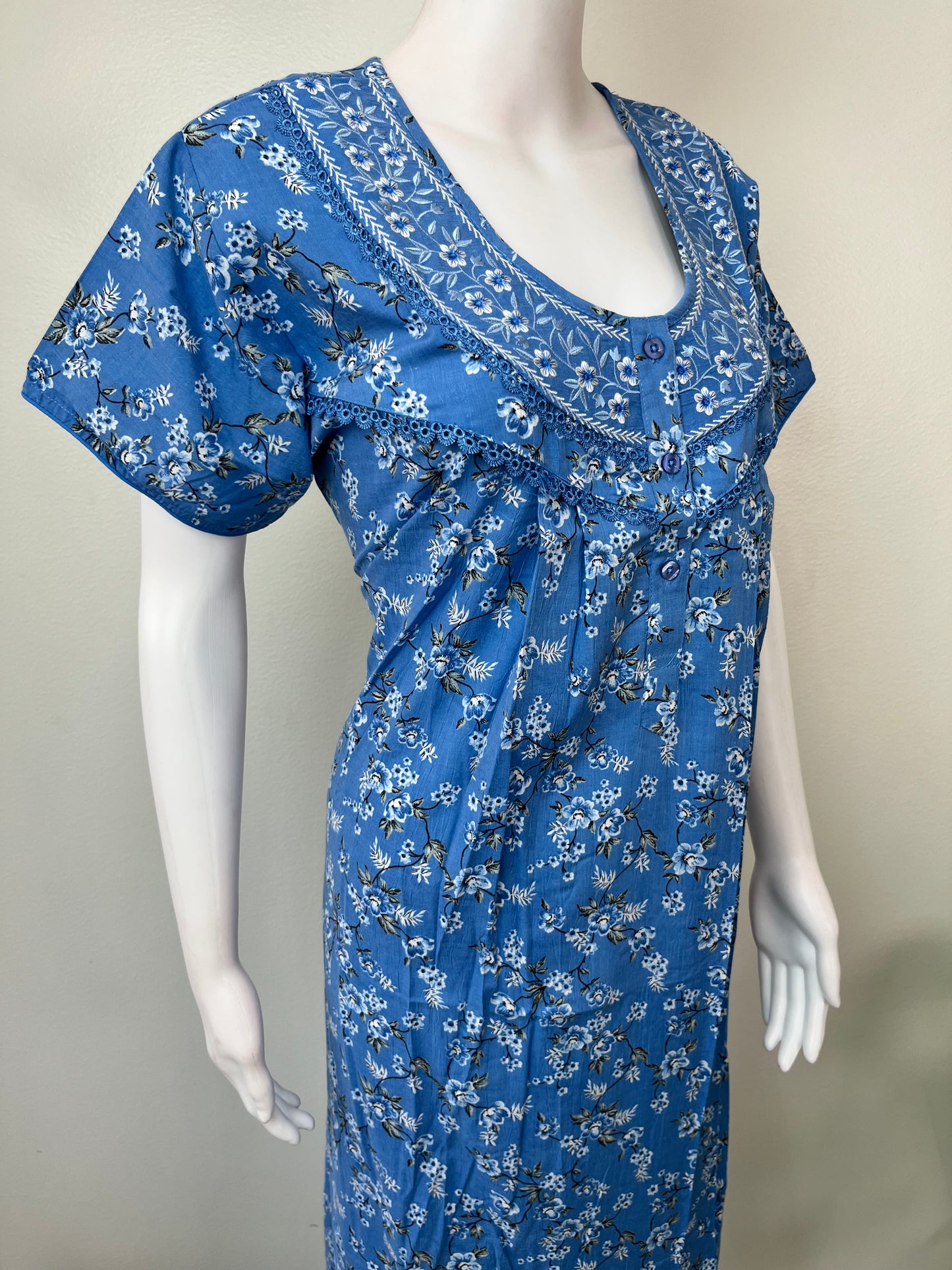 Royal Blue Elegant & Stylish Bizzylizzy Crush Nighty for Women