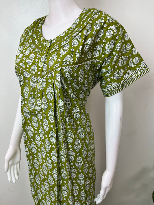 Green Pure Cotton Nighty Soft & Comfortable