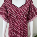 Wine Pleated Pure Cotton Nighty Soft & Comfortable