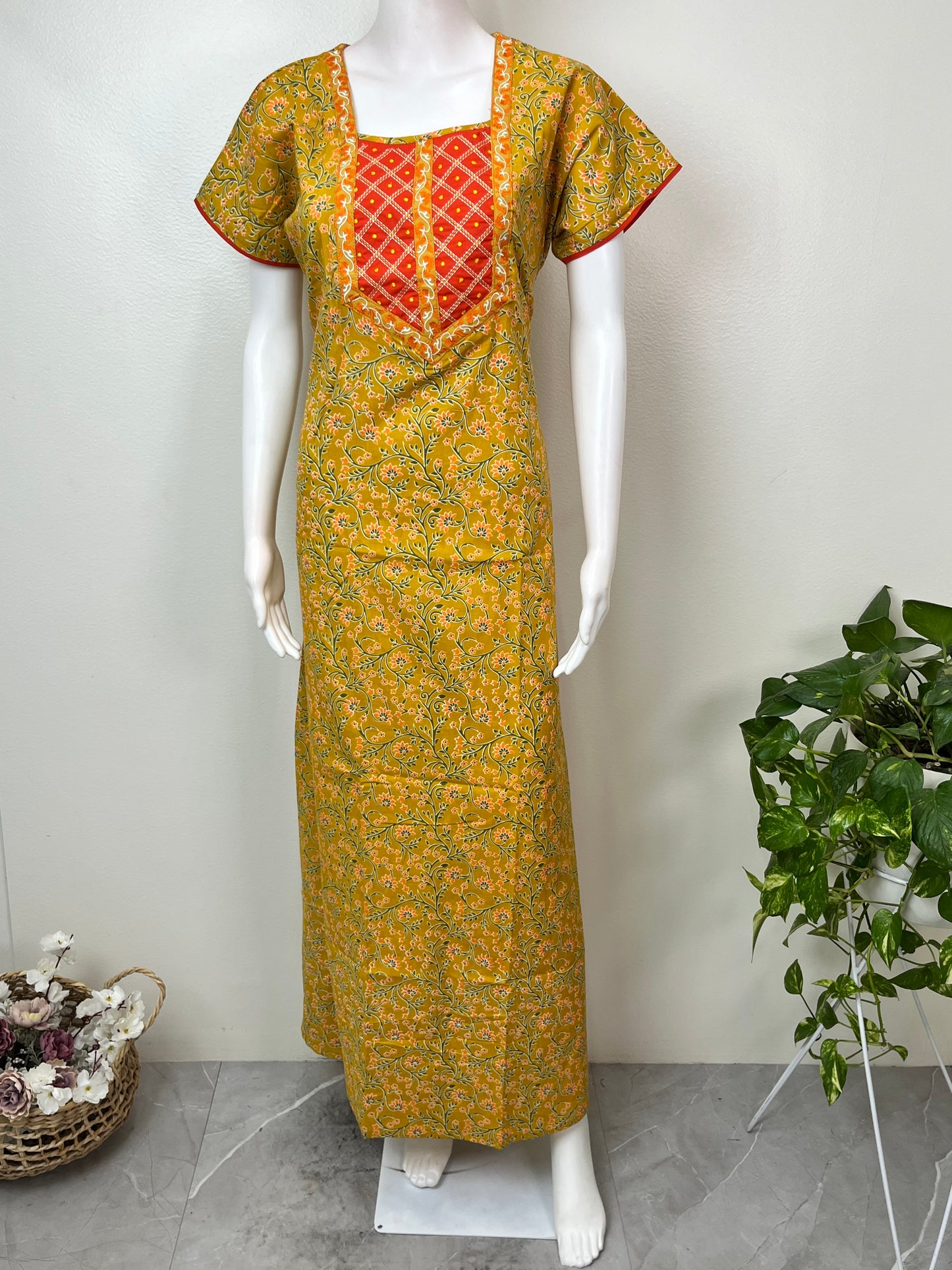 Mustard Pure Cotton Women’s Nighty