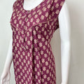 Purple Pure Cotton Sleeveless Nightgown