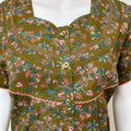 Brown Floral Printed Pure Cotton Nightgown