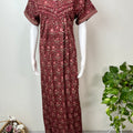 Maroon Pure Cotton Nightgown Soft & Breathable