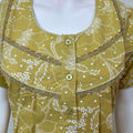 Yellow Pleated 100% Cotton Nighty
