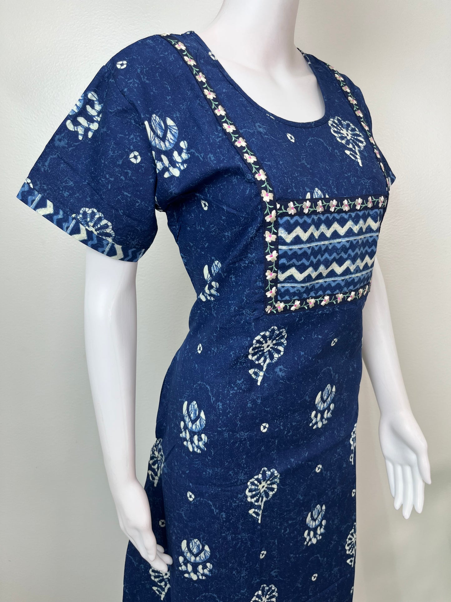 Royal Blue Pure Cotton Women’s Nightgown