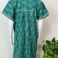 Green Pleated Pure Cotton Nightgown