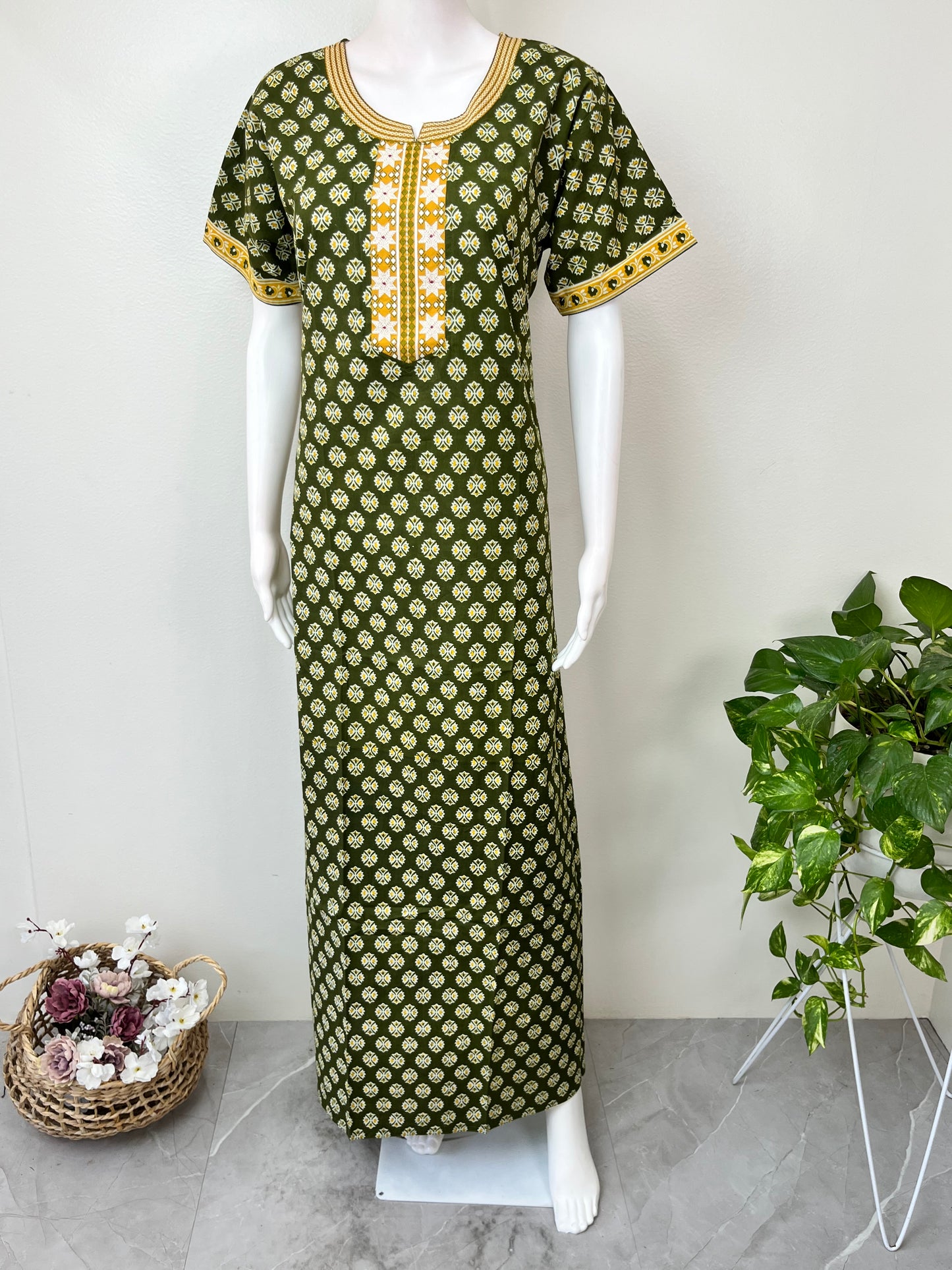 Green Pure Cotton Nighty Soft & Breathable