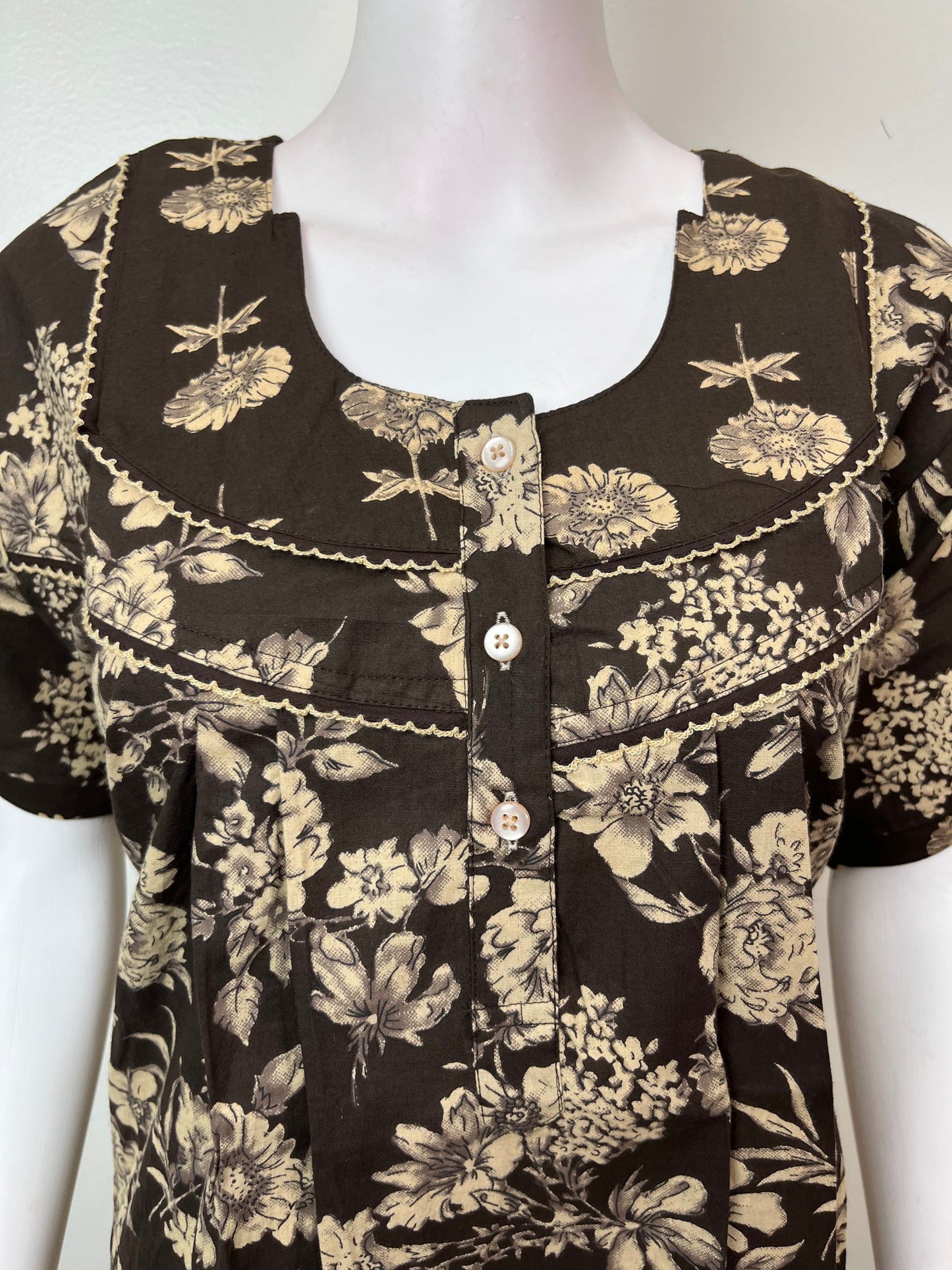 Floral Printed Pure Cotton Nightgown