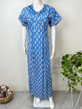 Royal Blue Pure Cotton Nightgown