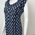 Royal Blue Sleeveless Pure Cotton Nightgown