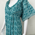 Teal Blue Pure Cotton Women's Nightgown