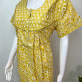 Yellow Pure Cotton Nightgown Soft & Breathable