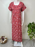 Maroon Pure Cotton Nightgown Soft & Comfortable