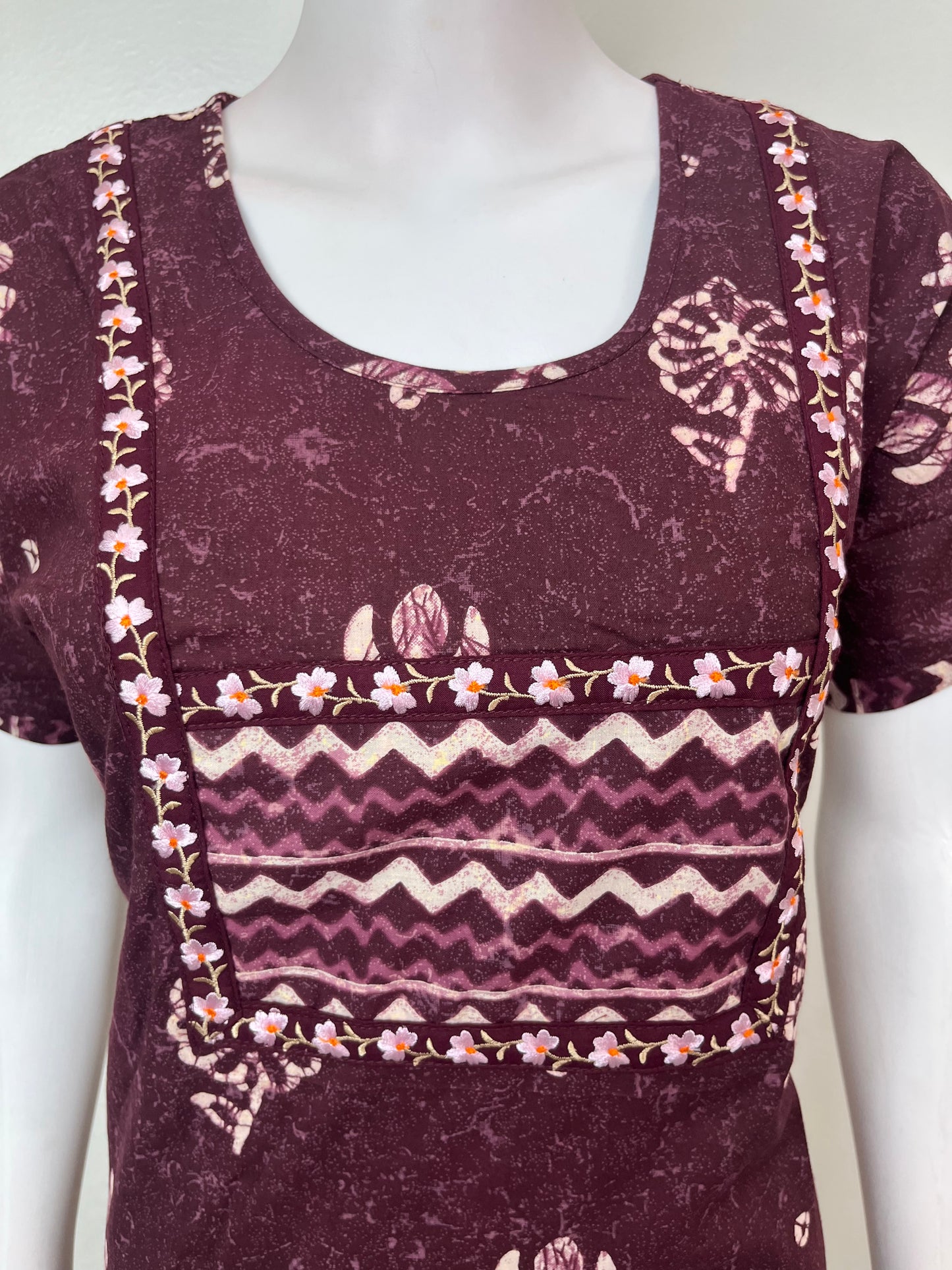 Purple 100% Cotton Nightgown Soft & Comfortable