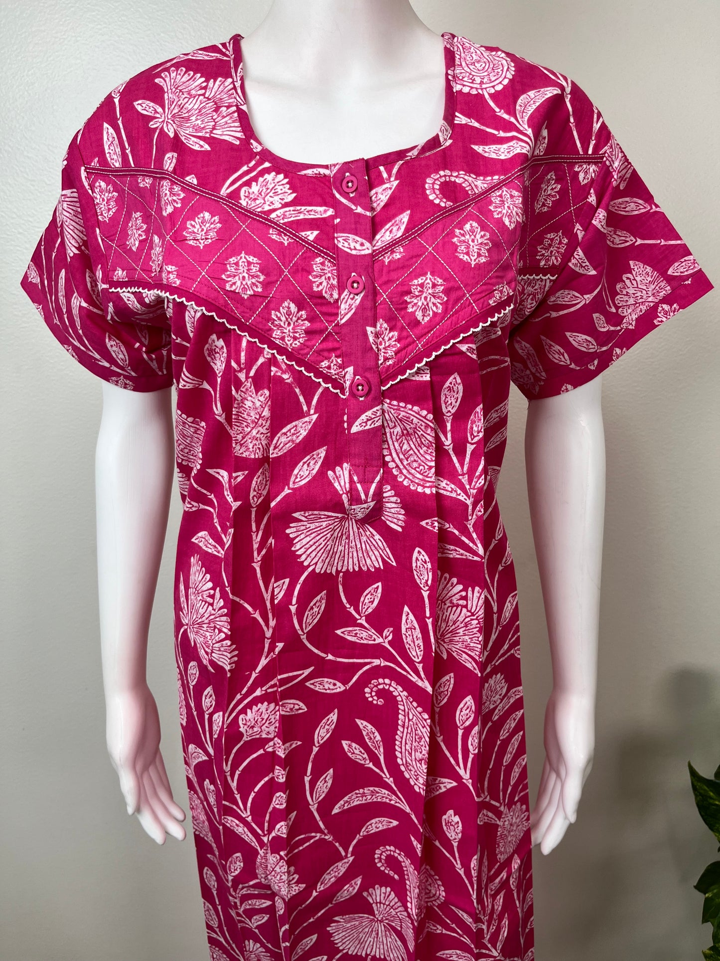 Hot Pink 100% Cotton Women’s Nighty