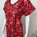 Red Pure Cotton Nightgown for Women