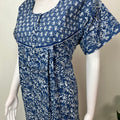 Blue Double Printed 100% Cotton Nightgown