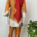 Orange & Red Rayon Night Suit