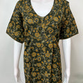 Bottle Green Floral Printed Cotton Nightgown