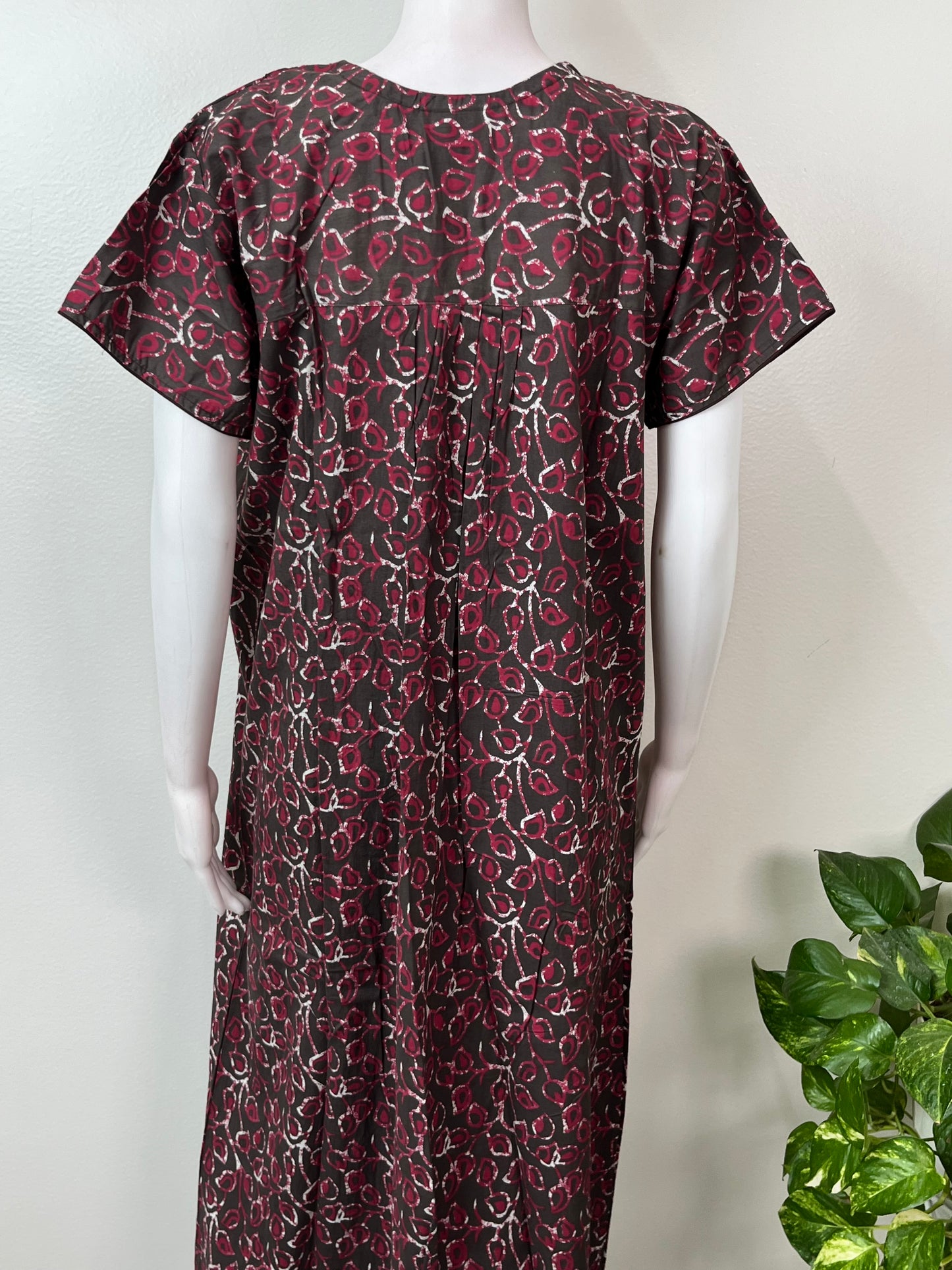 Gray Pure Cotton Nightgown Soft & Comfortable