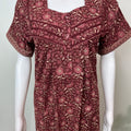 Maroon Pure Cotton Nightgown Soft & Breathable