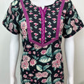 Black Elegant Printed Pure Cotton Nighty