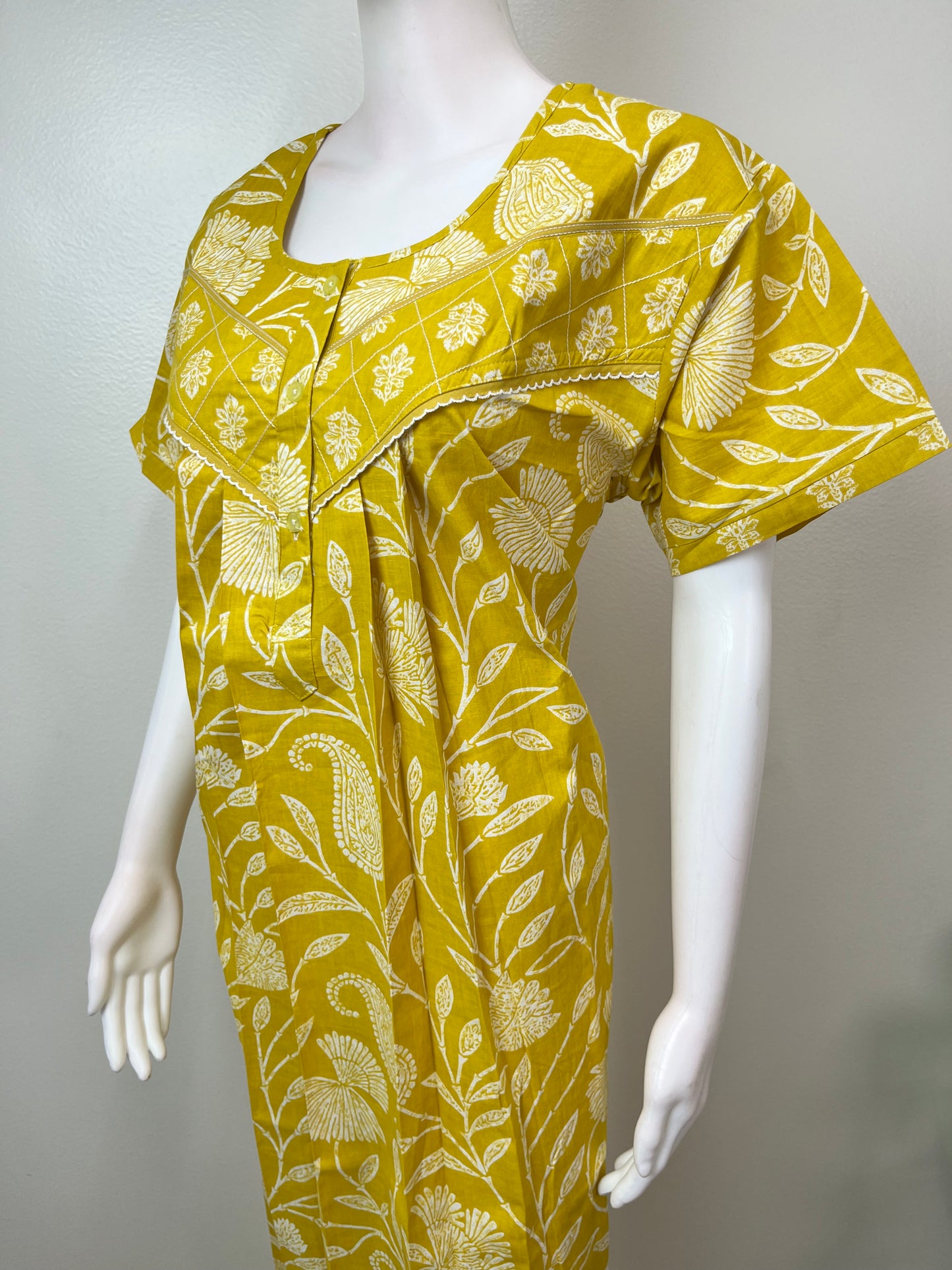 Yellow Elegant & Comfortable Pure Cotton Nighty