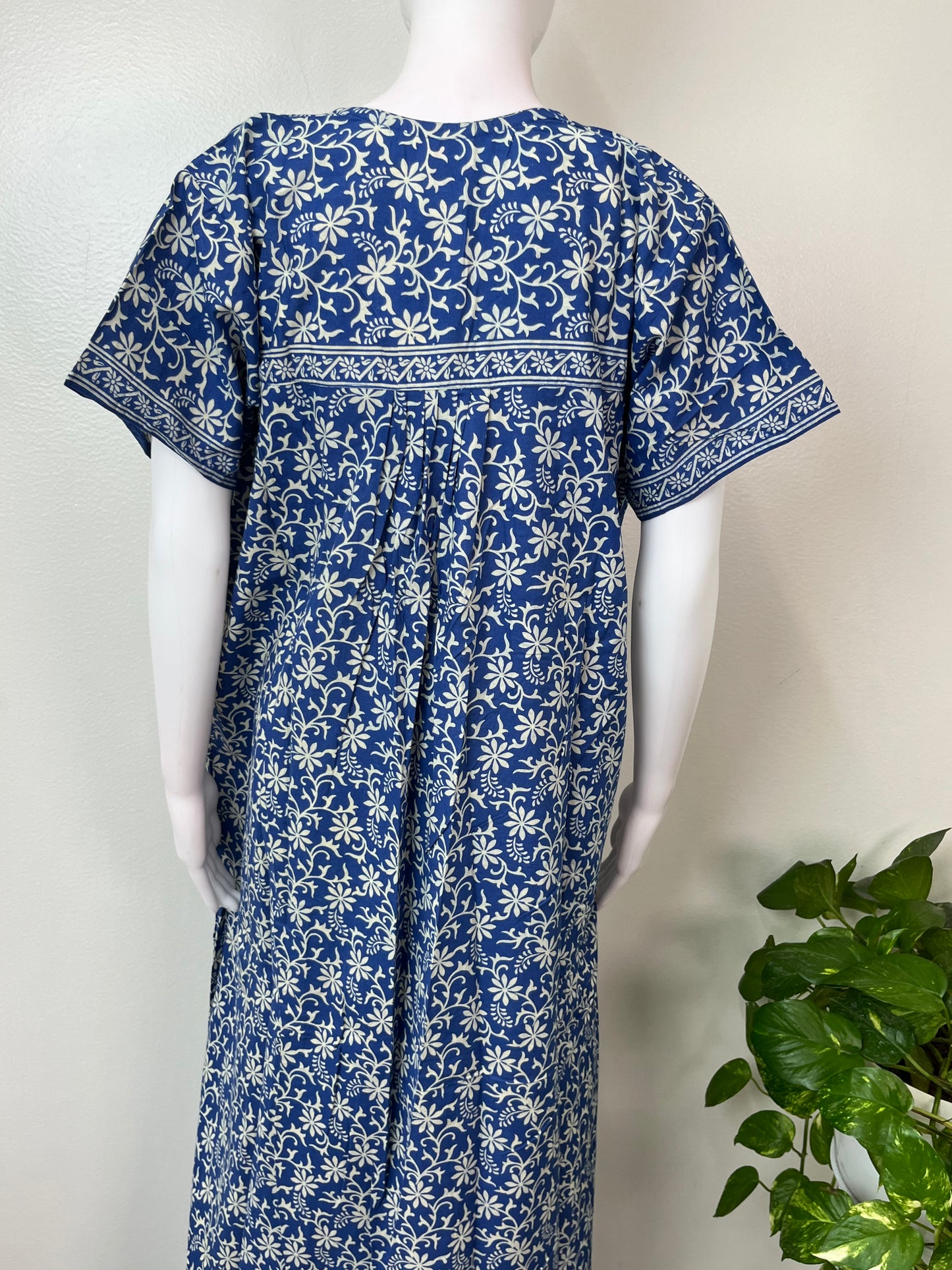 Royal Blue Pure Cotton Women's Nighty