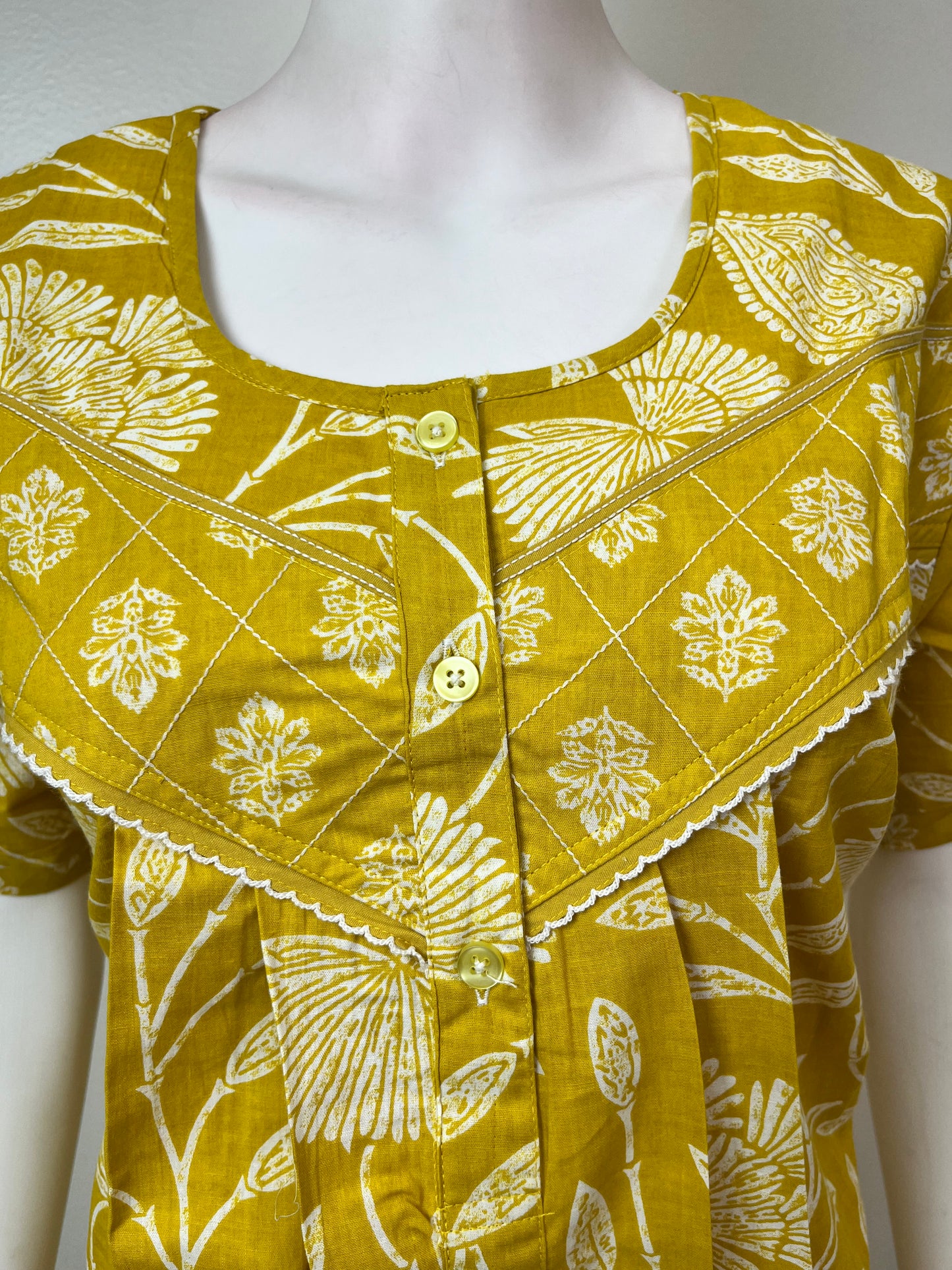 Yellow Elegant & Comfortable Pure Cotton Nighty