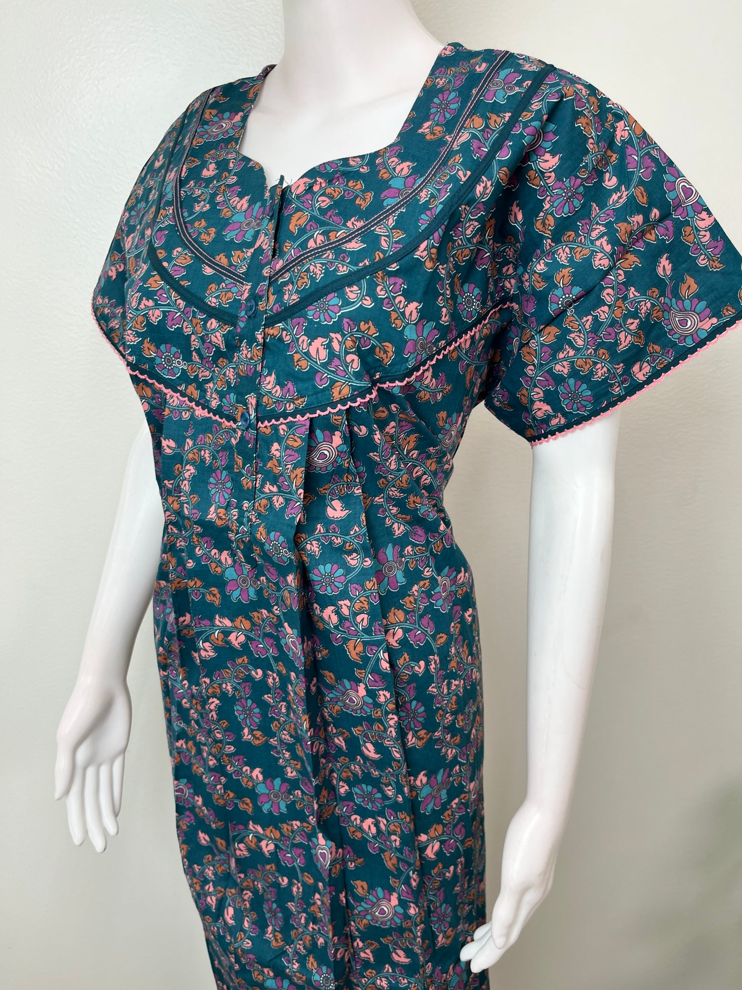 Blue Pure Cotton Nighty Soft & Comfortable