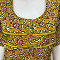 Mustard Kalamkari Printed Cotton Nightgown
