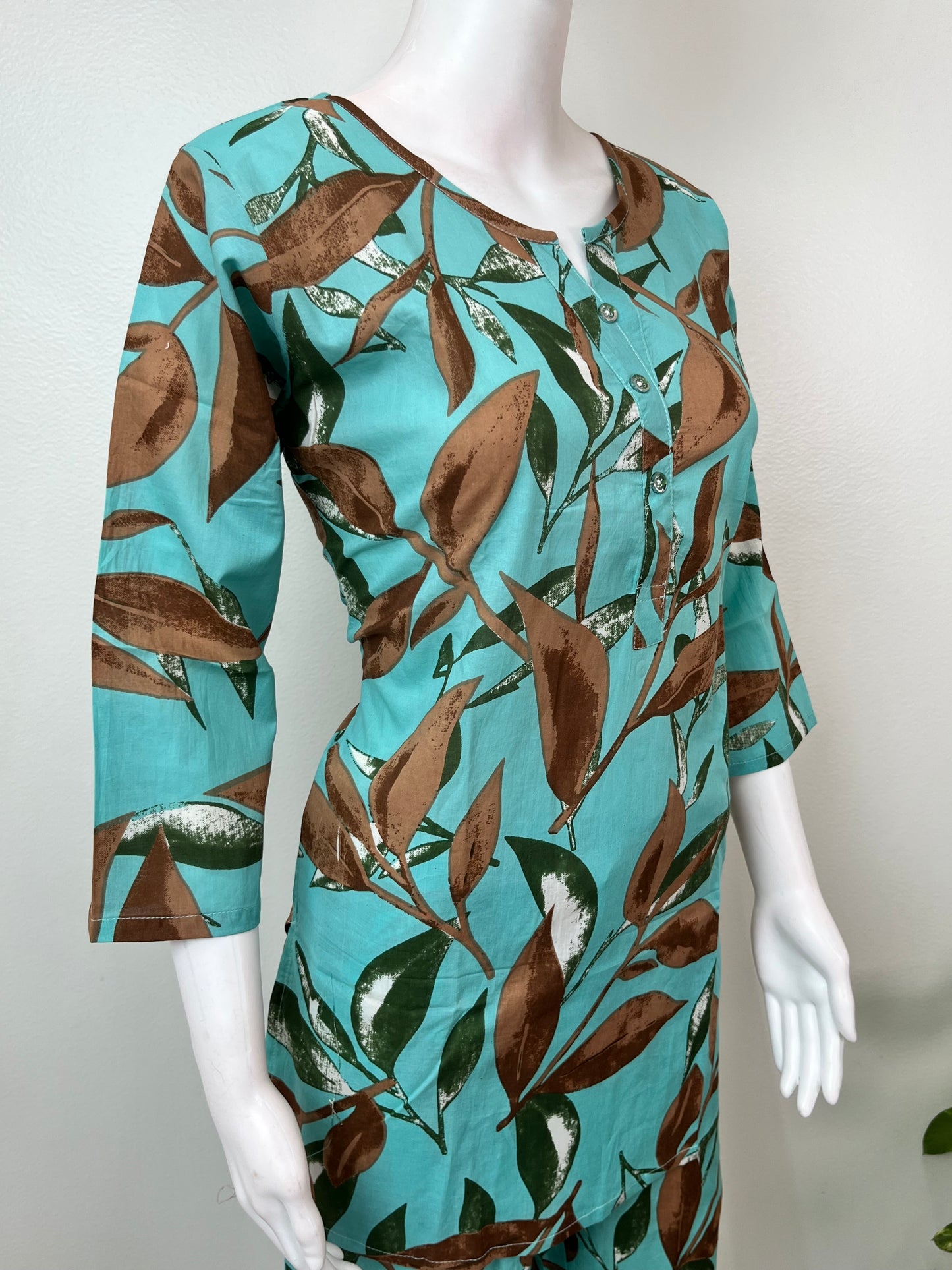 Turquoise Pure Cotton Night Duit