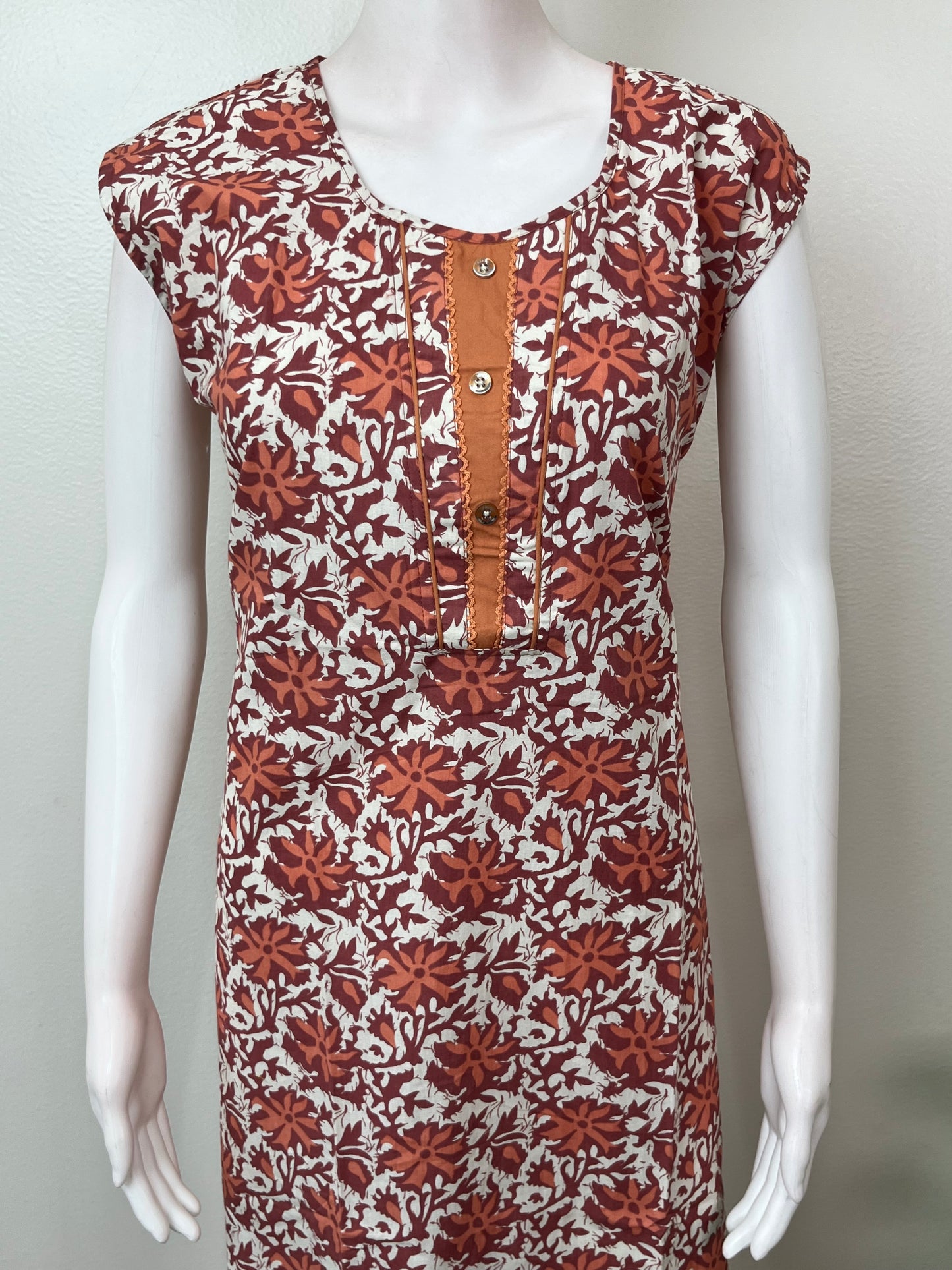 Orange Soft & Stylish Pure Cotton Nighty
