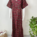 Maroon 100% Cotton Women’s Nightgown
