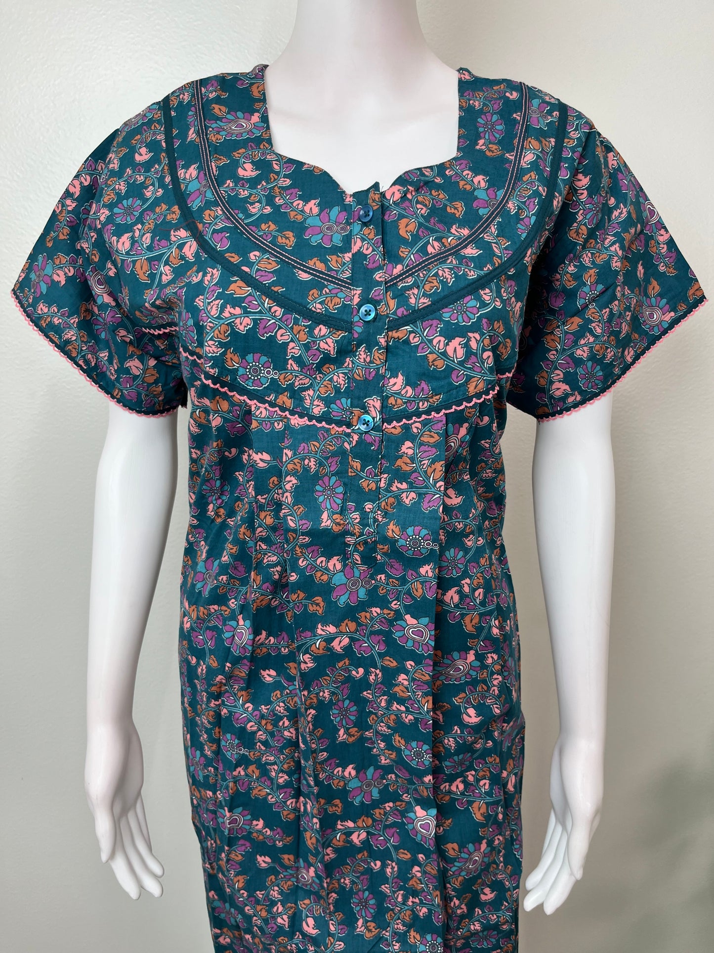 Blue Pure Cotton Nighty Soft & Comfortable