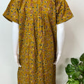 Mustard Double Printed Pure Cotton Nighty