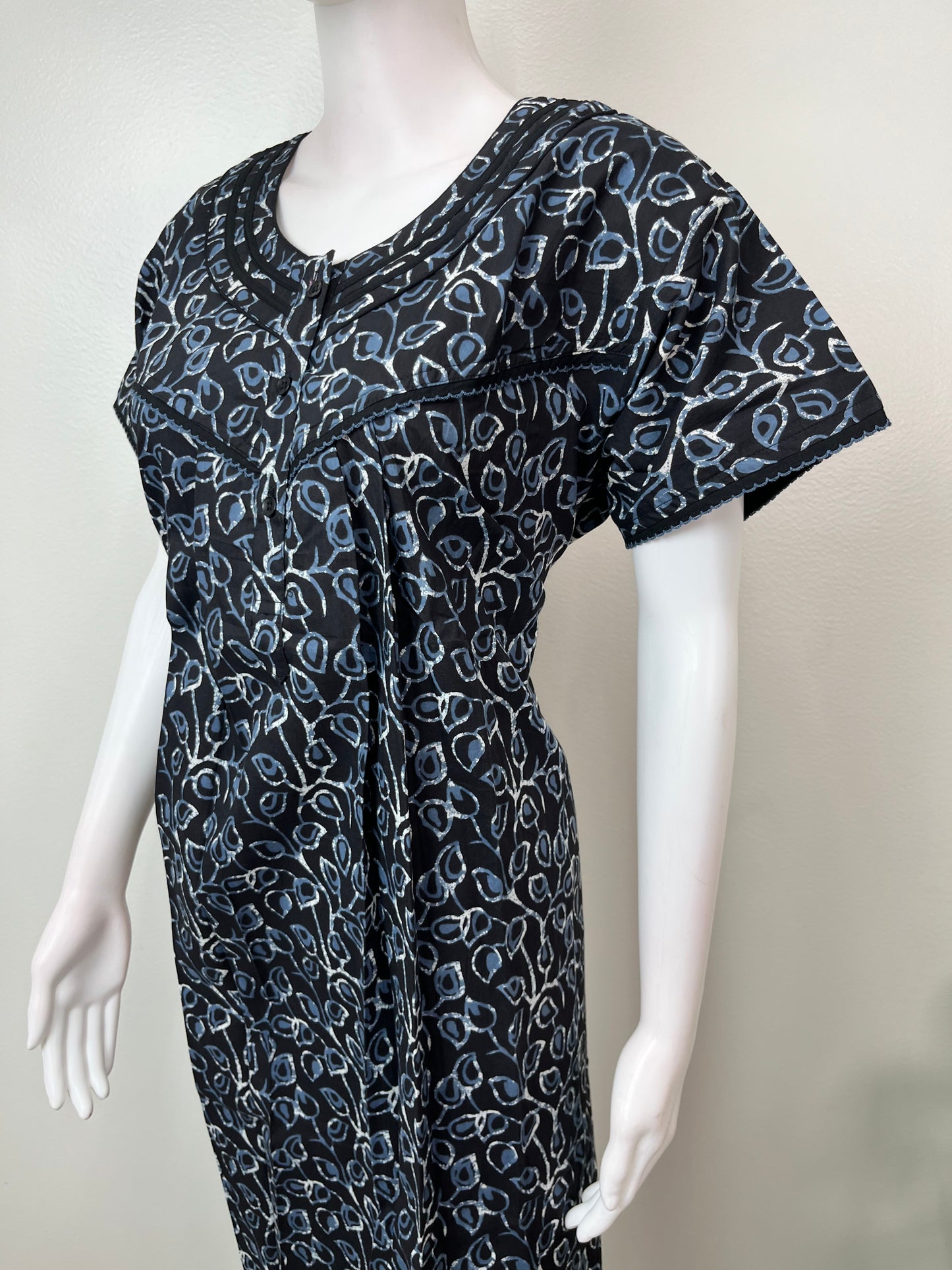Black Elegant & Breathable 100% Cotton Nighty