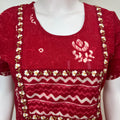 Red Batik Print Pure Cotton Nighty