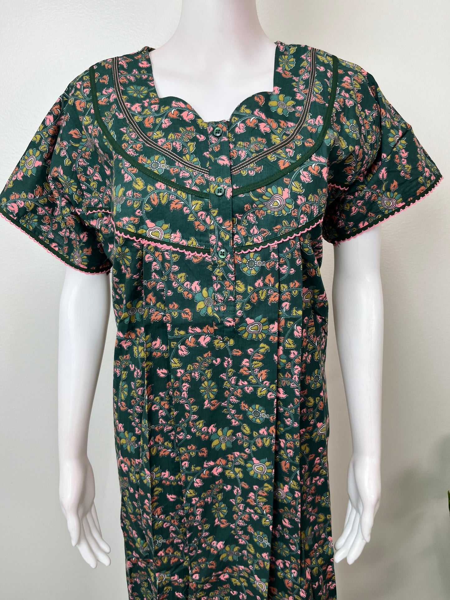 Bottle Green Pure Cotton Nighty