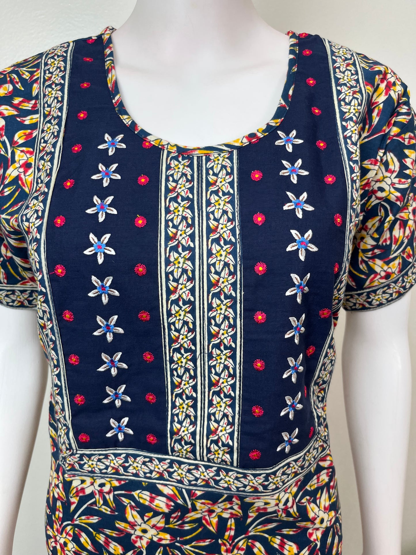 Navy Blue A-Line Style Cotton Nighty