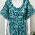 Teal Blue Pure Cotton Women's Nightgown